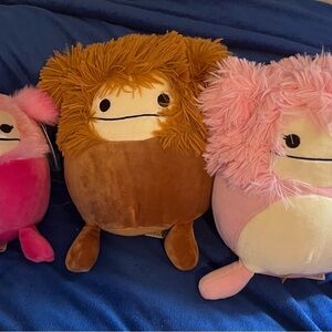 Squishmallows Brown and Pink Plush Toy Trio